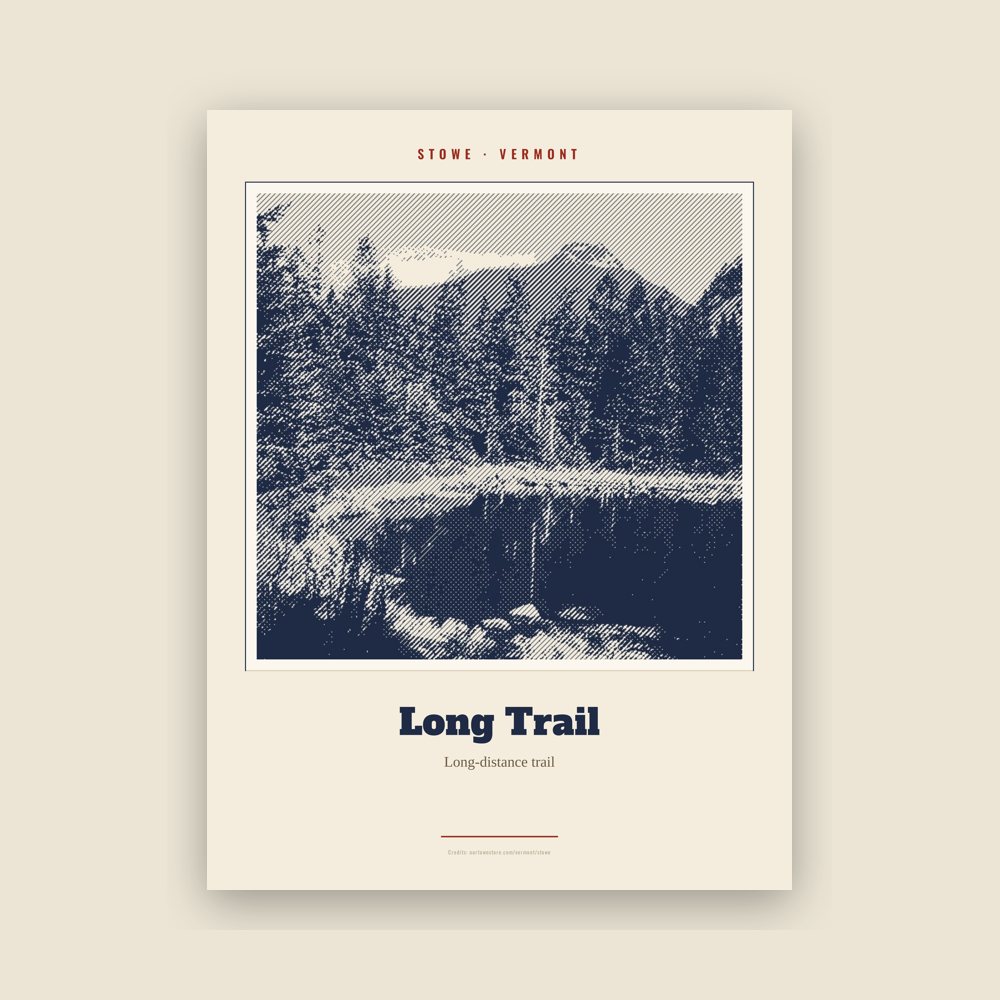 Stowe Long Trail Landmark Print