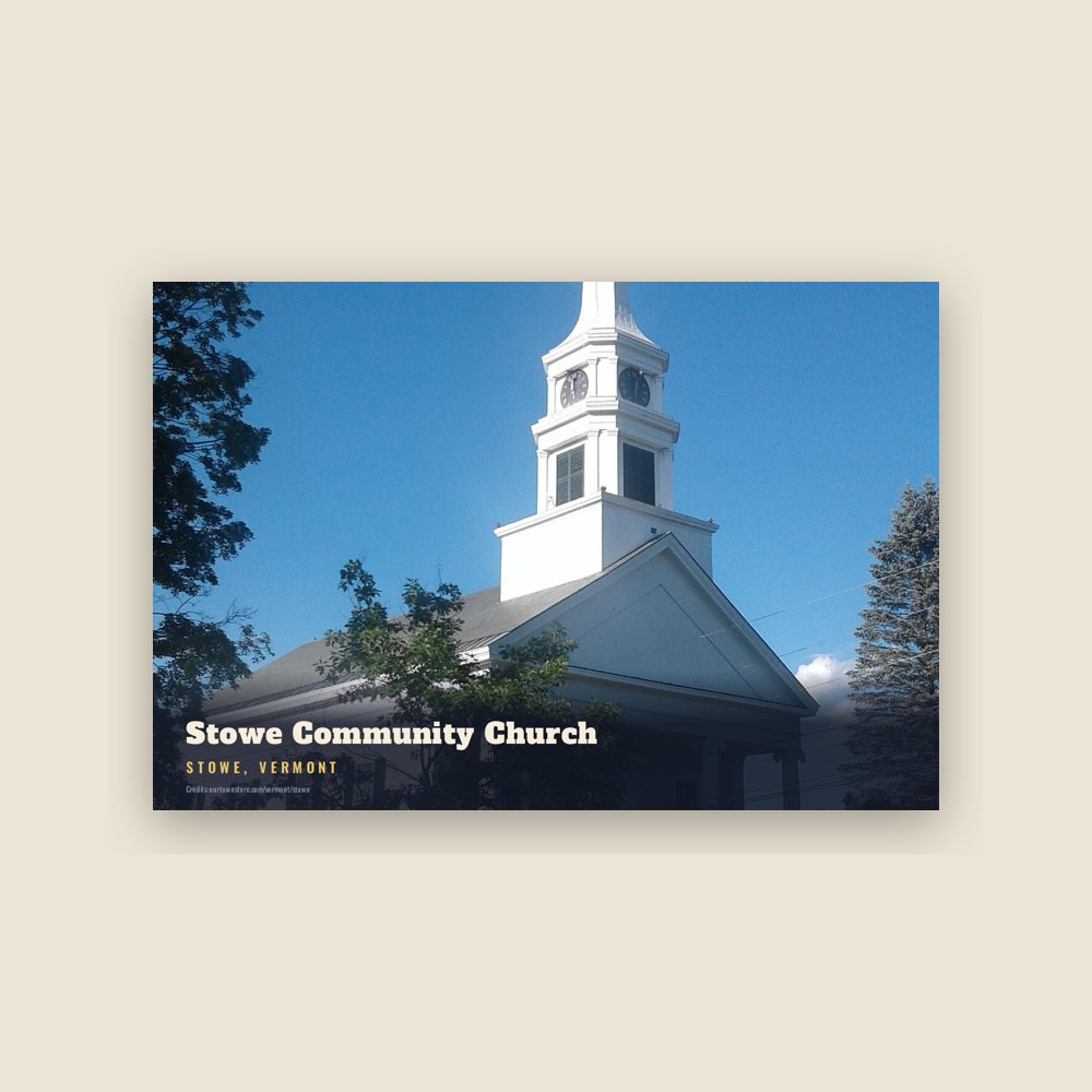 Stowe Stowe Community Church Postcard