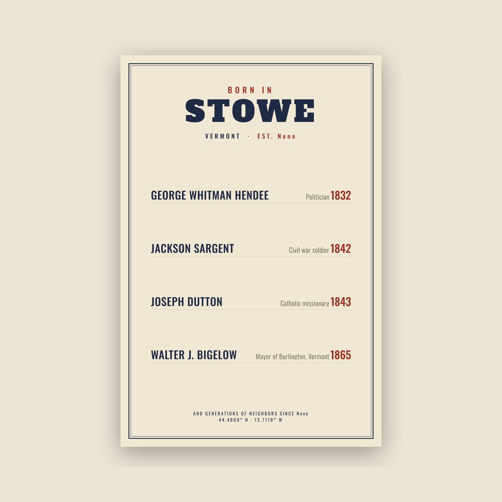 Stowe “Born In” Poster