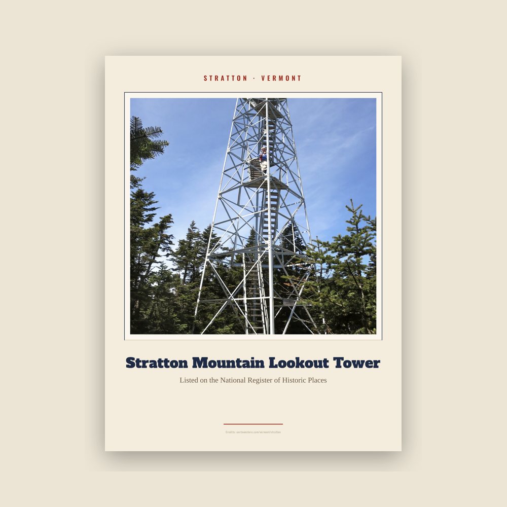 Stratton Stratton Mountain Lookout Tower Landmark Print