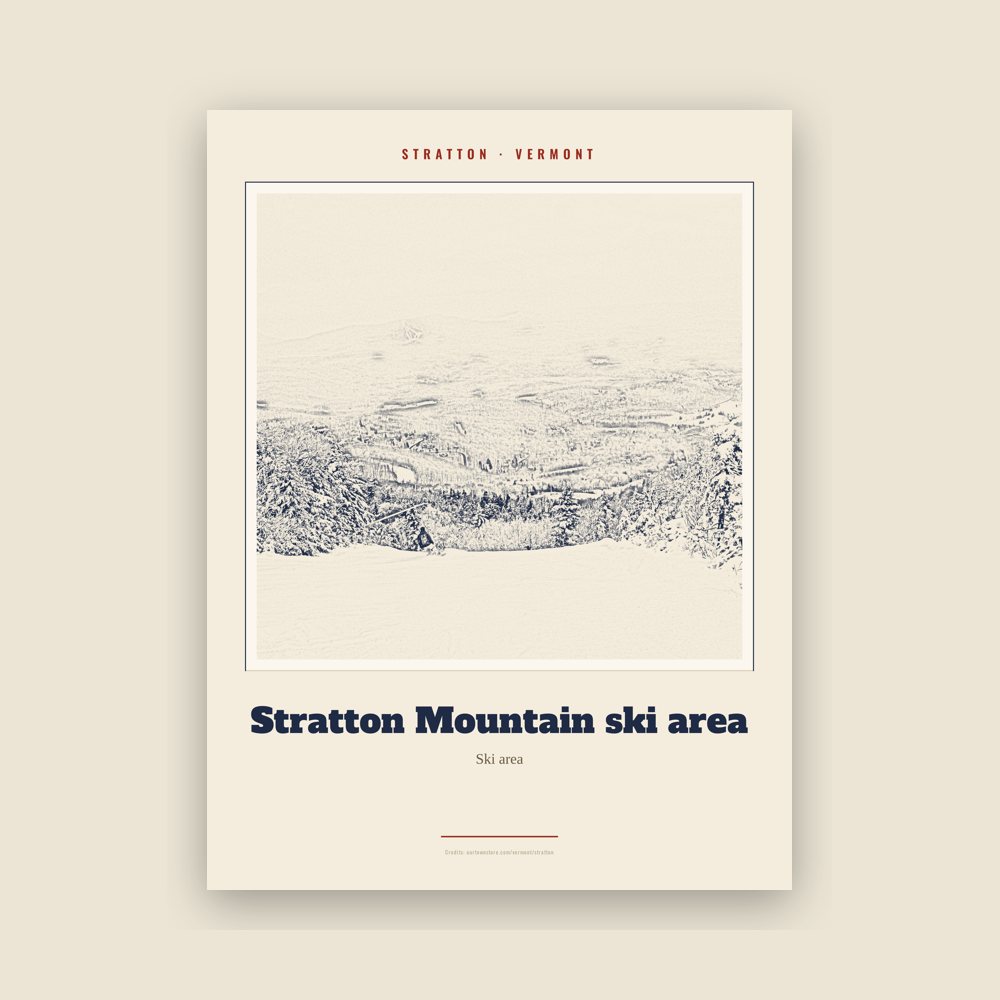 Stratton Stratton Mountain ski area Landmark Print