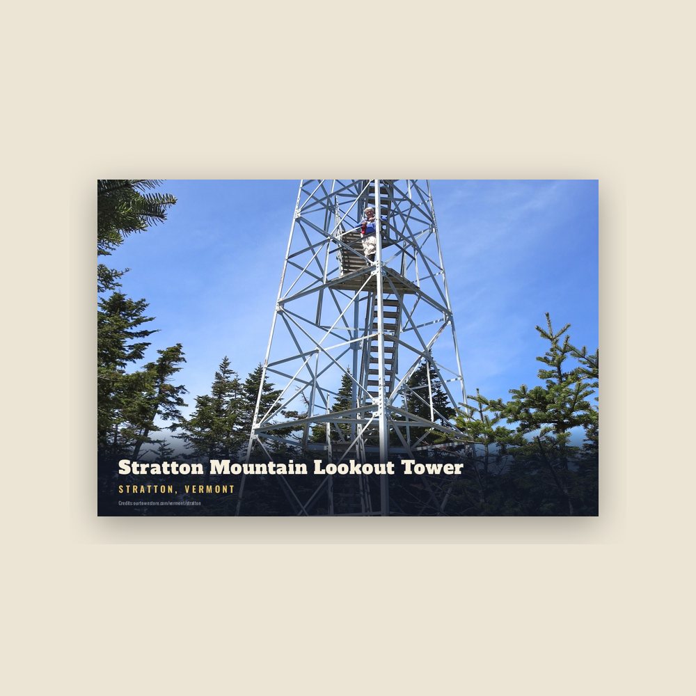 Stratton Stratton Mountain Lookout Tower Postcard