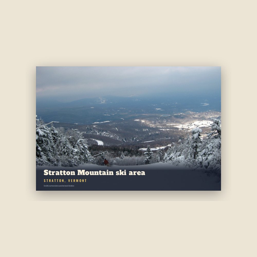 Stratton Stratton Mountain ski area Postcard