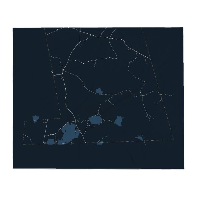 Sudbury Street Map Throw Blanket