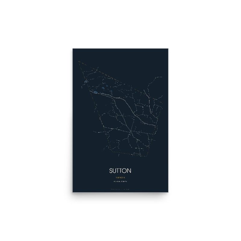 Sutton Street Map Poster · Midnight