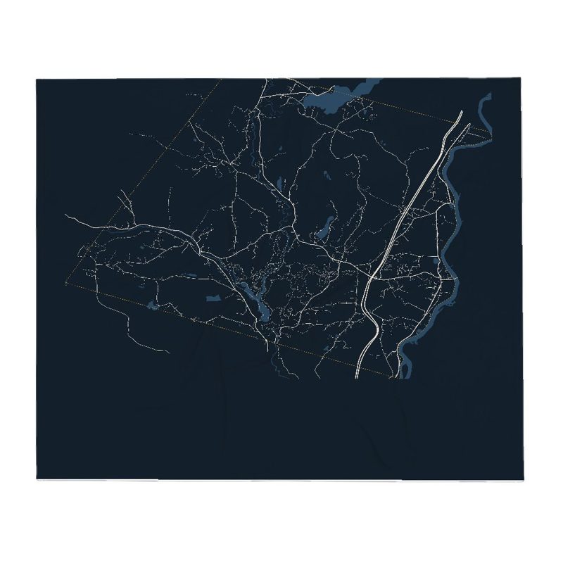 Thetford Street Map Throw Blanket