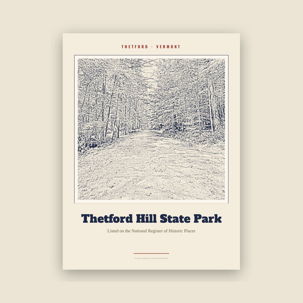 Thetford Thetford Hill State Park Landmark Print