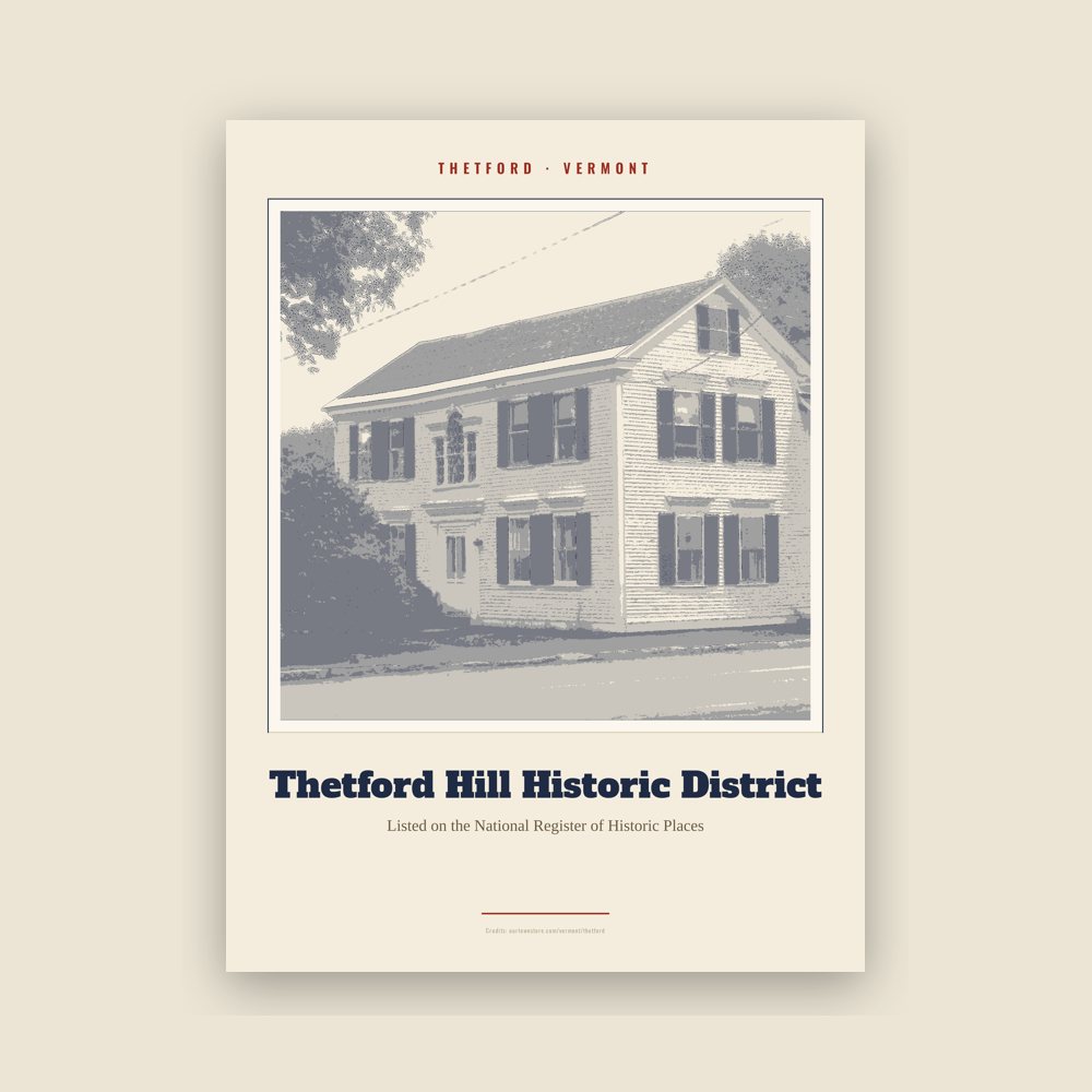 Thetford Thetford Hill Historic District Landmark Print