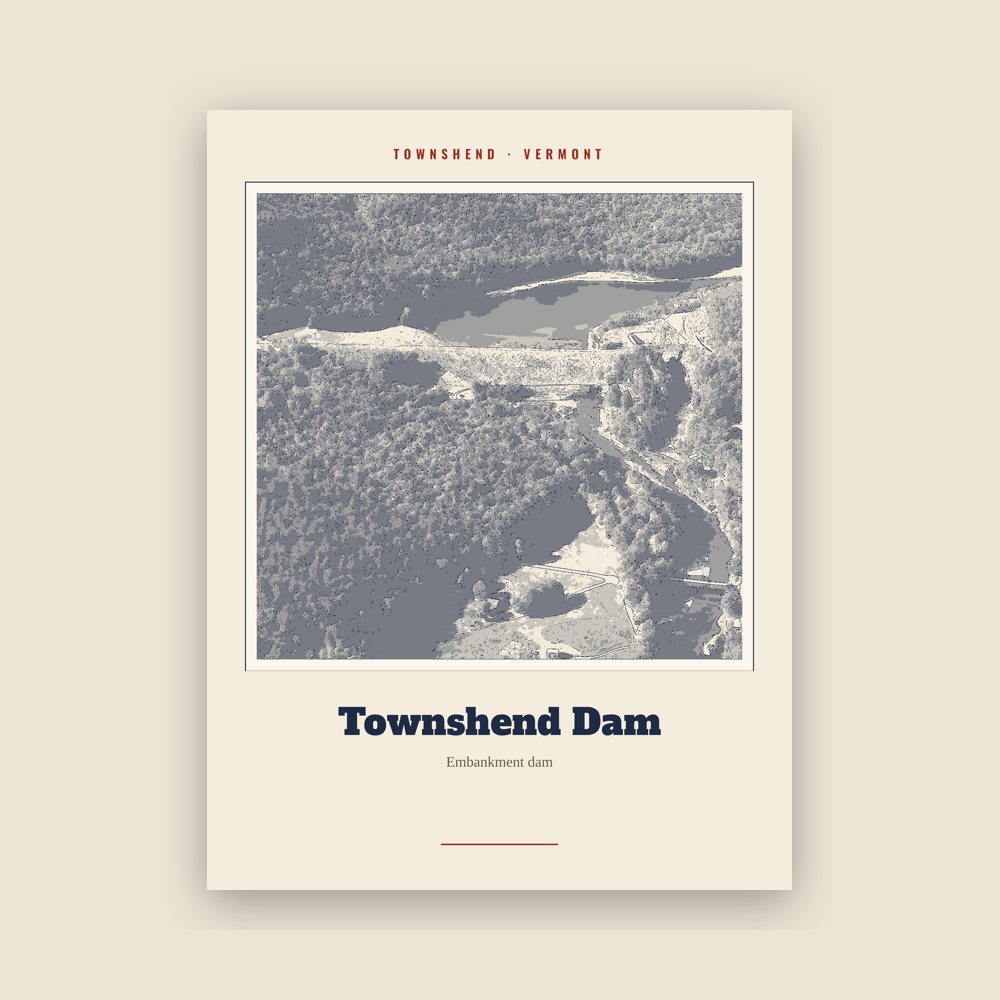 Townshend Townshend Dam Landmark Print