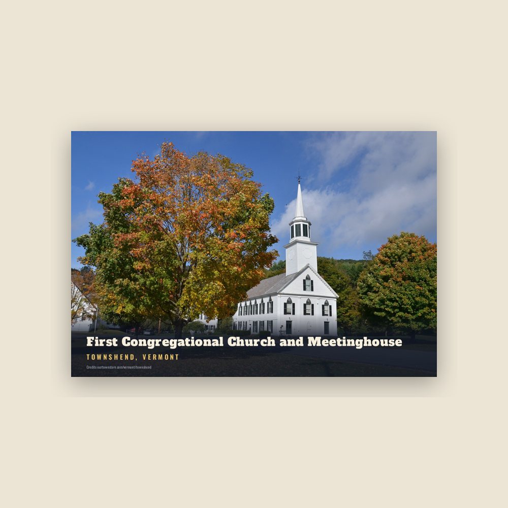 Townshend First Congregational Church and Meetinghouse Postcard