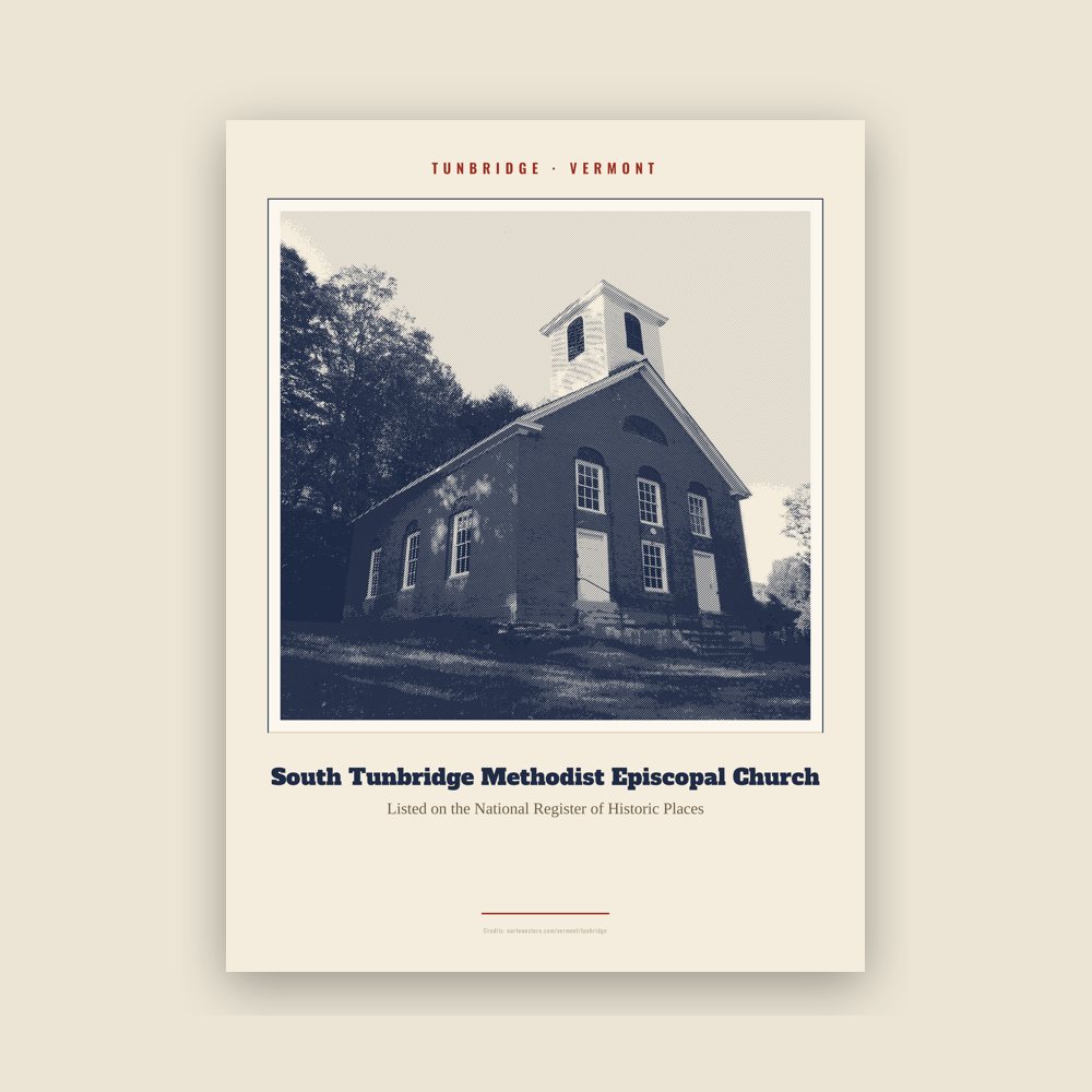 Tunbridge South Tunbridge Methodist Episcopal Church Landmark Print