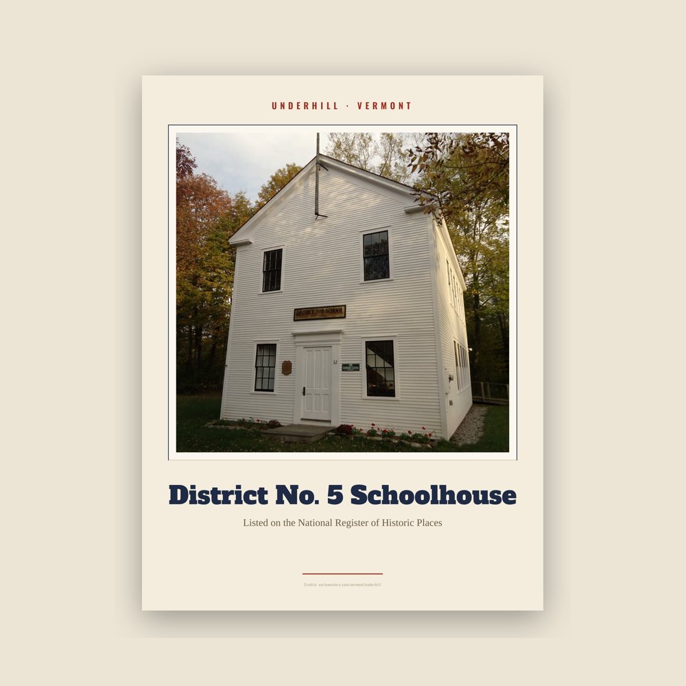 Underhill District No. 5 Schoolhouse Landmark Print