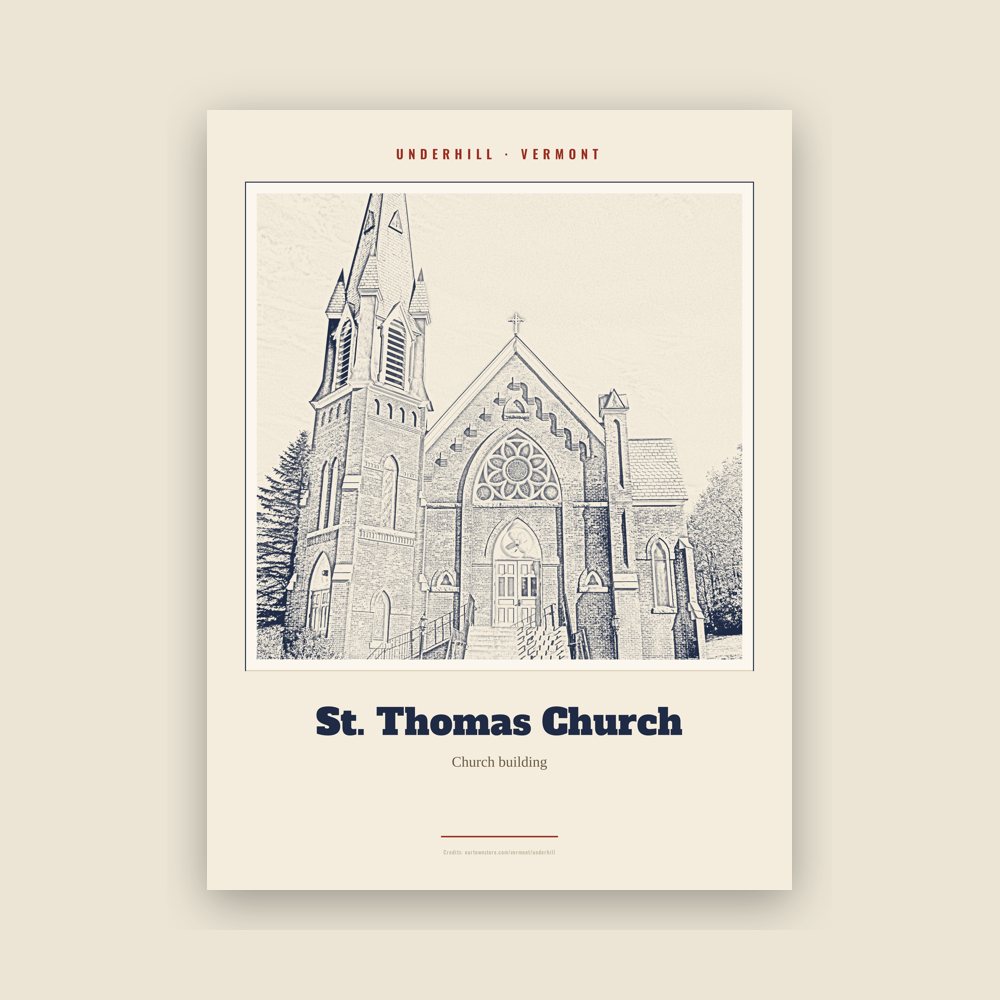 Underhill St. Thomas Church Landmark Print