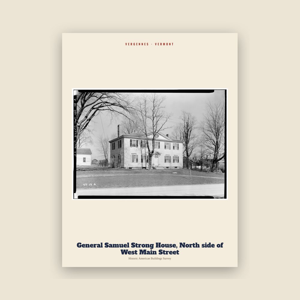 Vergennes General Samuel Strong House, North side of West Main Street Archive Print