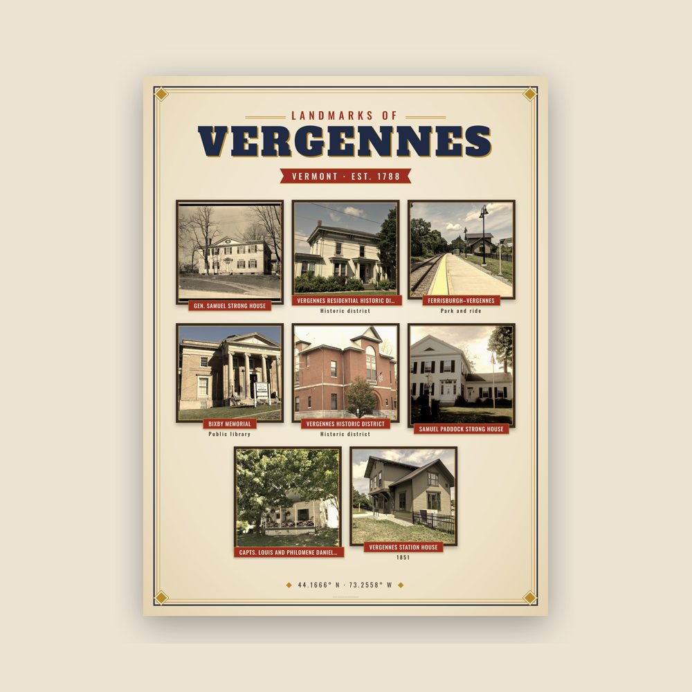 Vergennes Landmarks Photo Poster