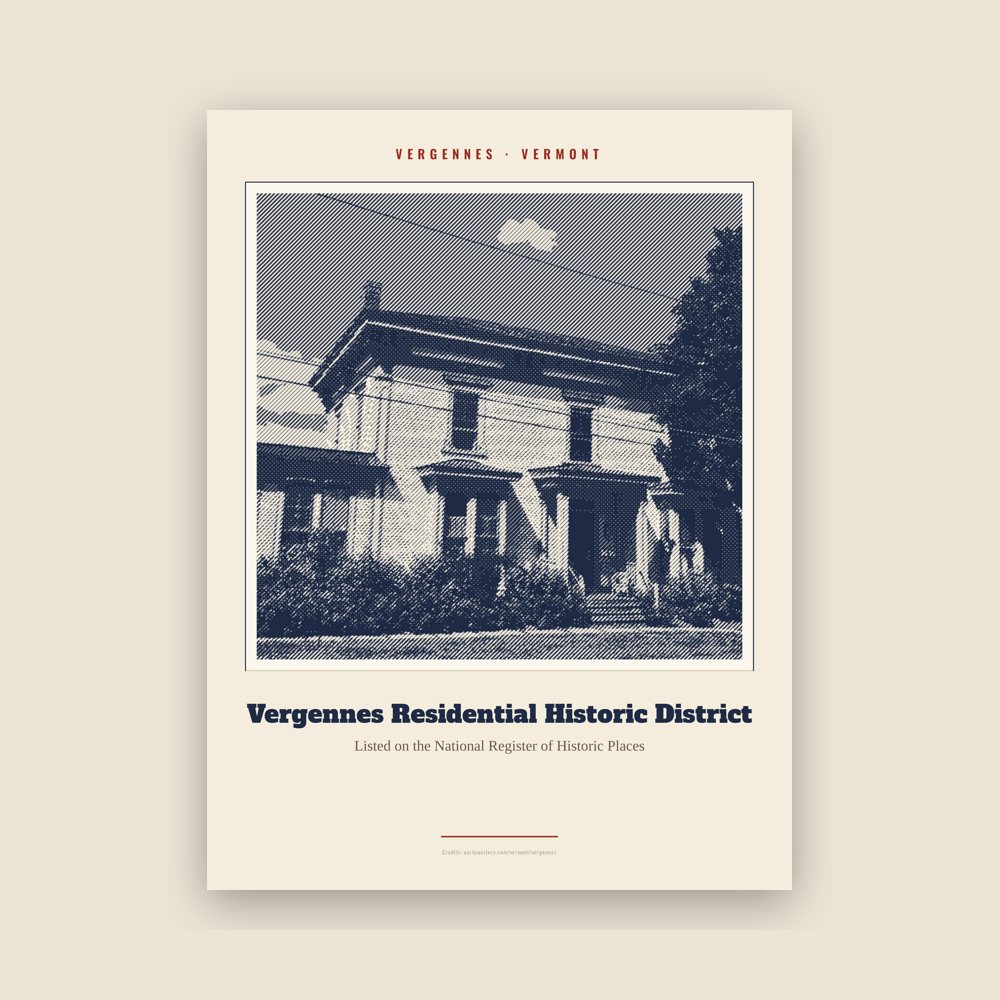 Vergennes Vergennes Residential Historic District Landmark Print