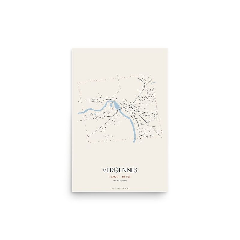 Vergennes Street Map Poster · Linen
