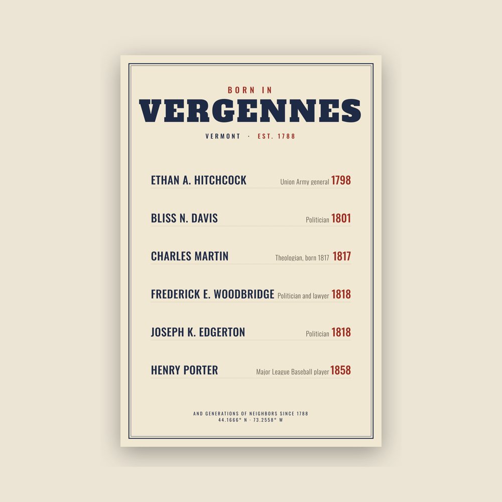 Vergennes “Born In” Poster
