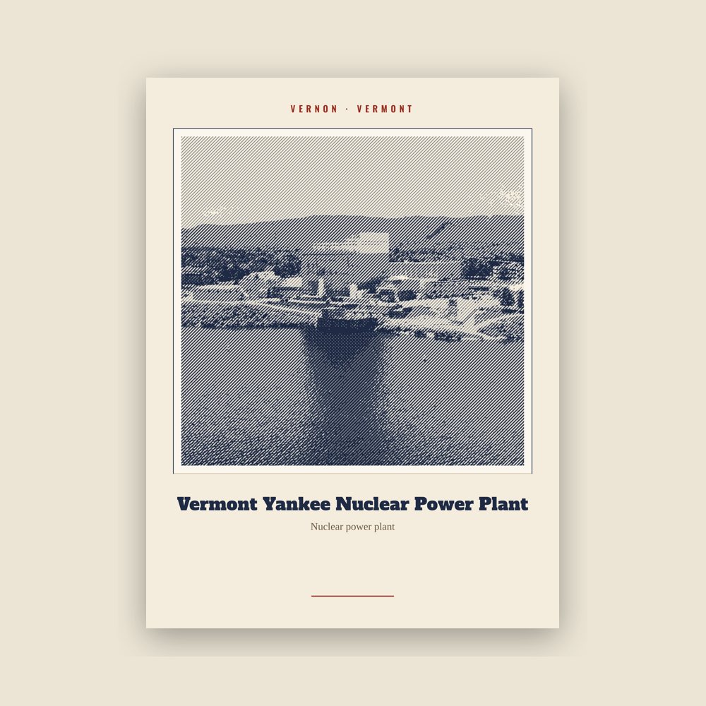 Vernon Vermont Yankee Nuclear Power Plant Landmark Print