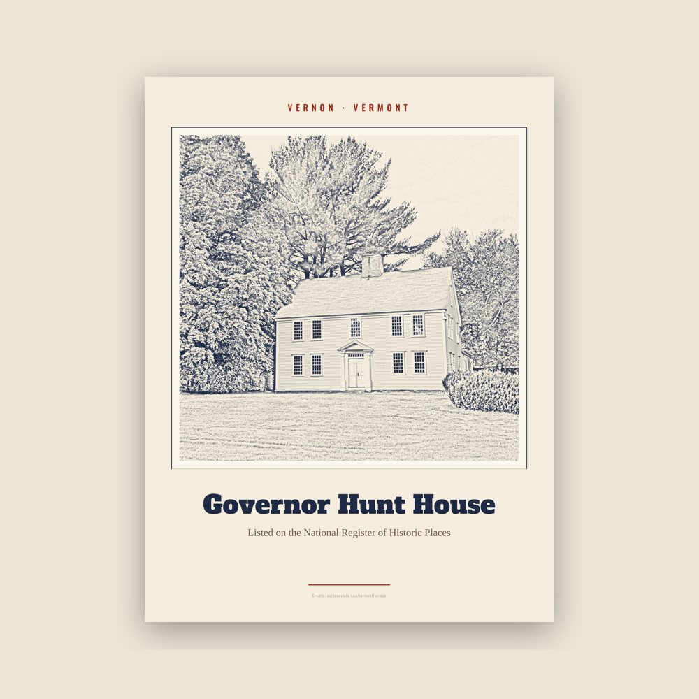 Vernon Governor Hunt House Landmark Print