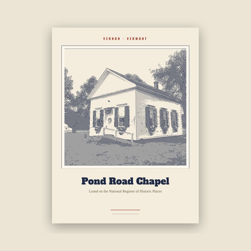 Vernon Pond Road Chapel Landmark Print