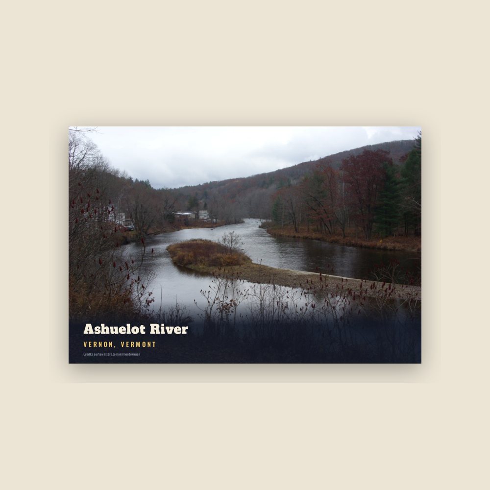 Vernon Ashuelot River Postcard