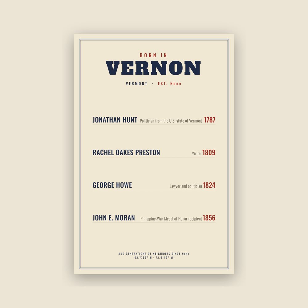 Vernon “Born In” Poster