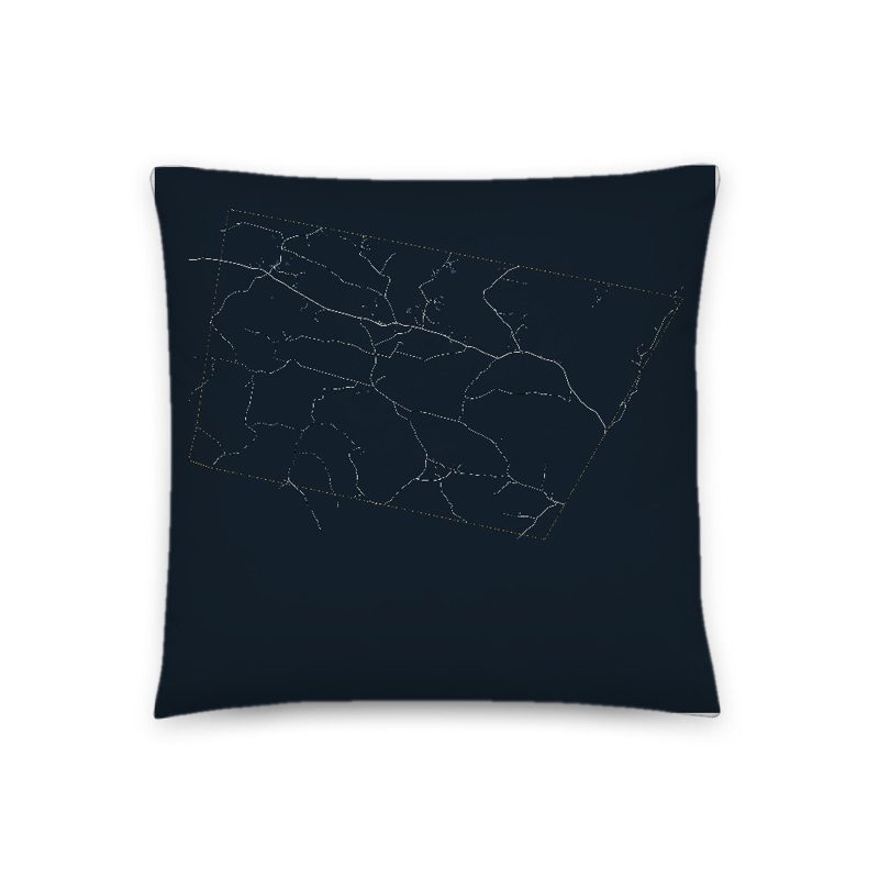Vershire Map Throw Pillow