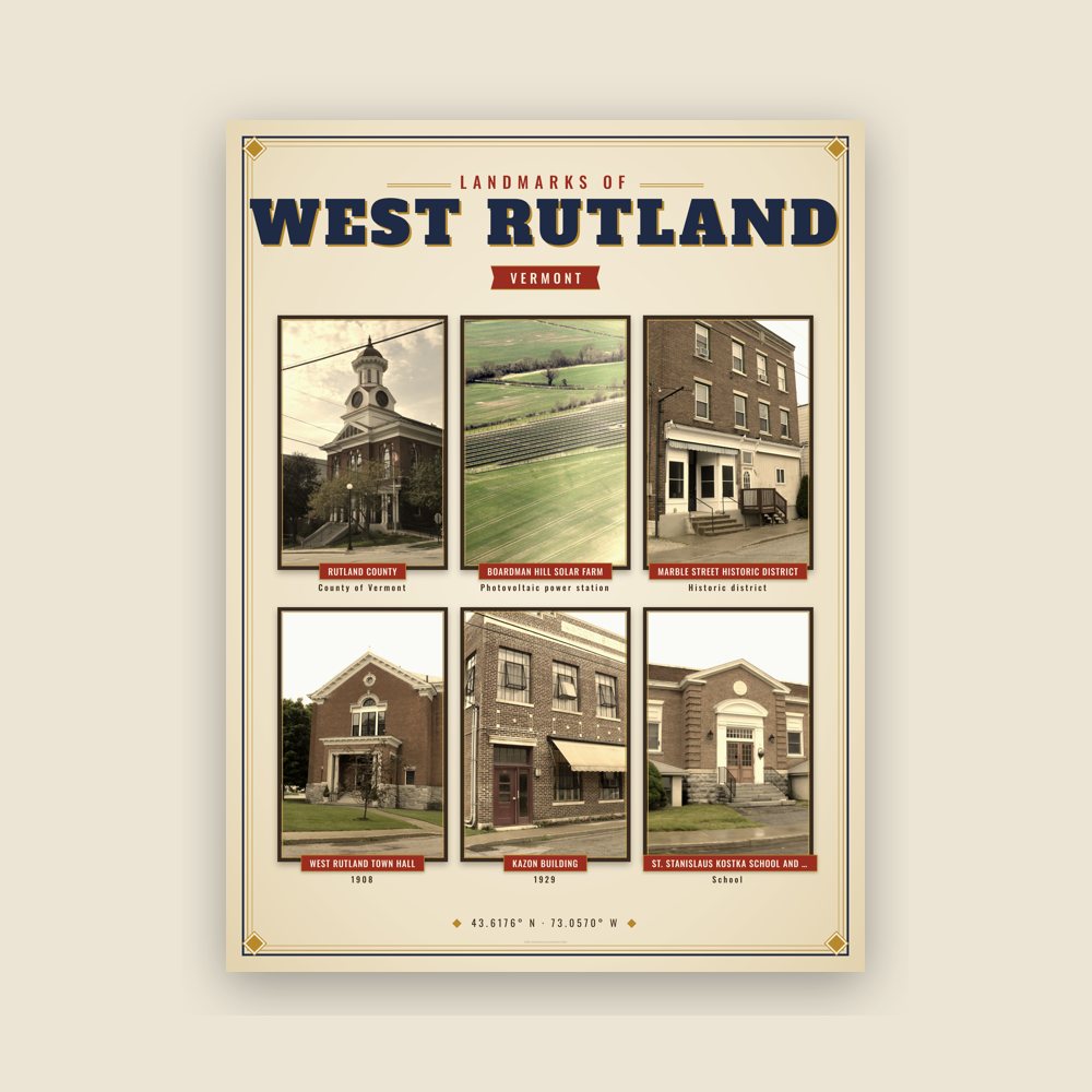 West Rutland Landmarks Photo Poster