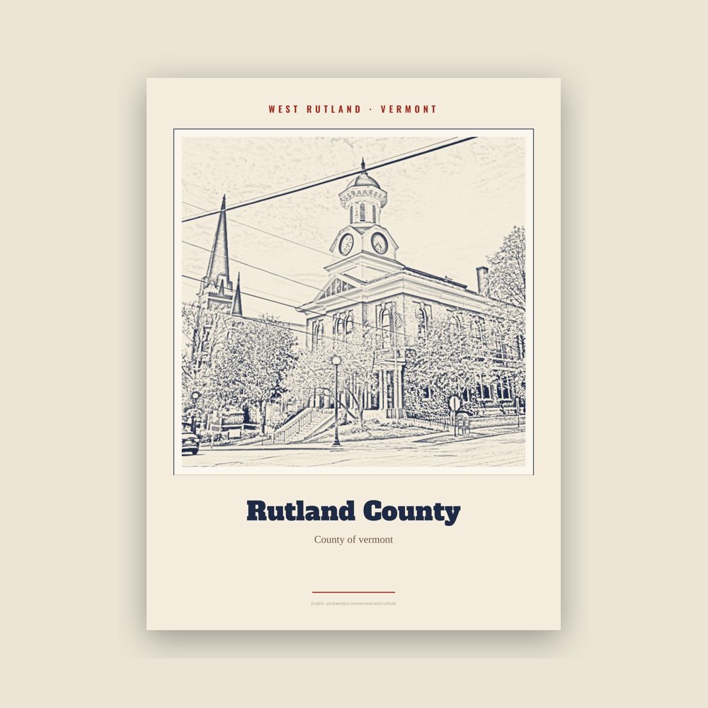 West Rutland Rutland County Landmark Print
