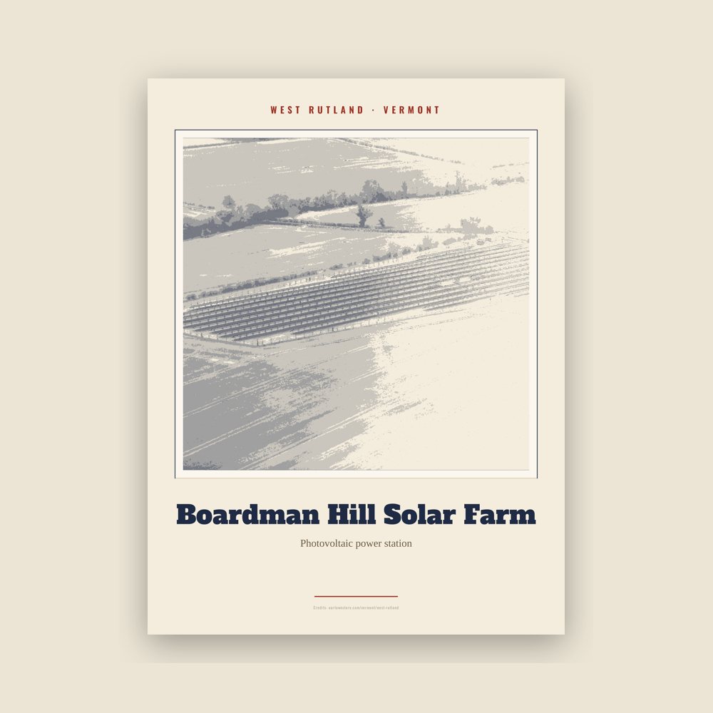 West Rutland Boardman Hill Solar Farm Landmark Print