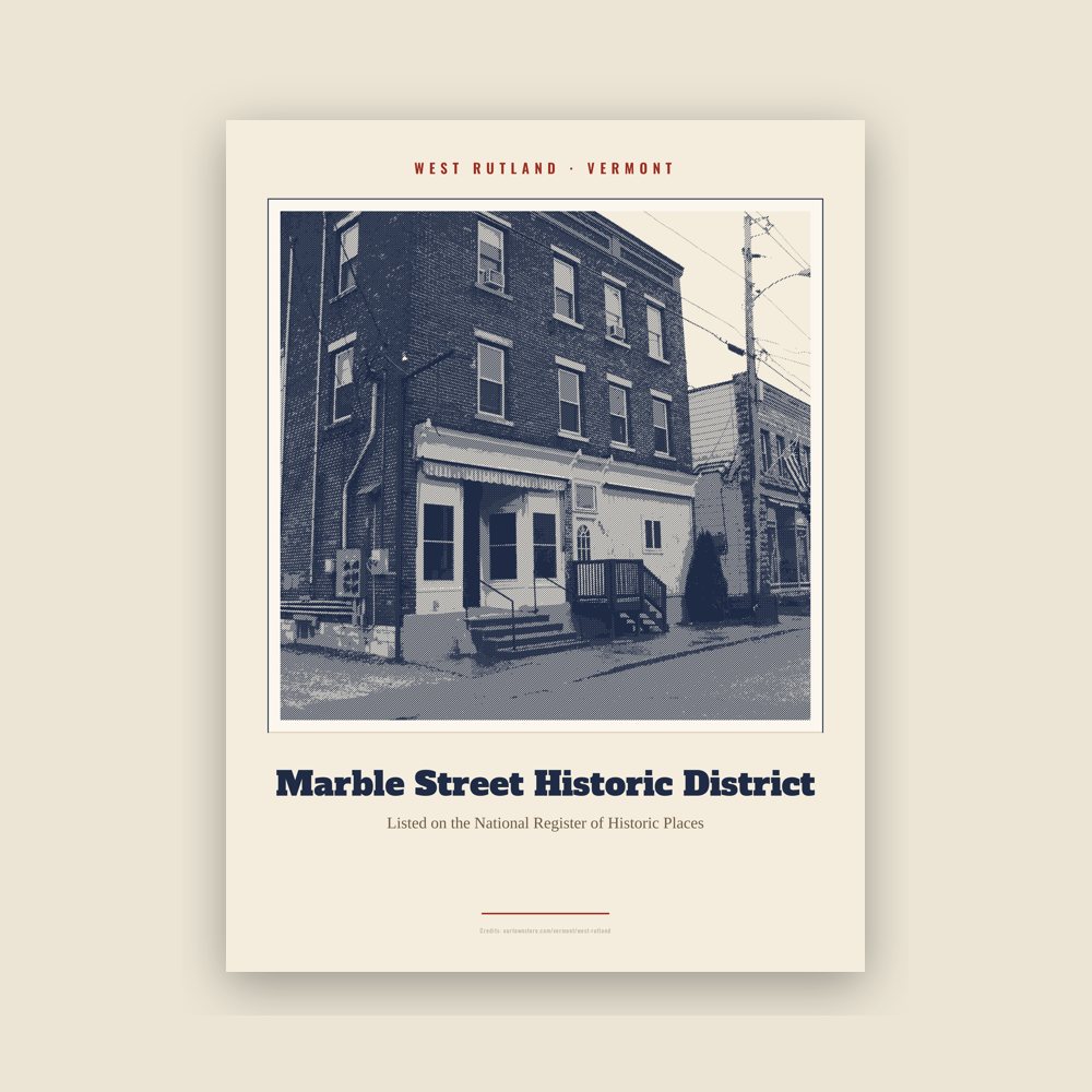 West Rutland Marble Street Historic District Landmark Print