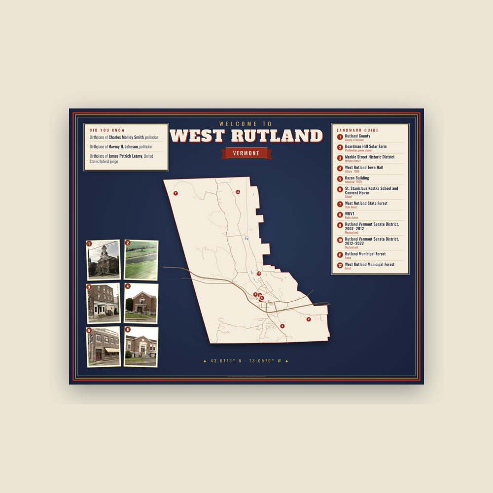 West Rutland Map Placemat