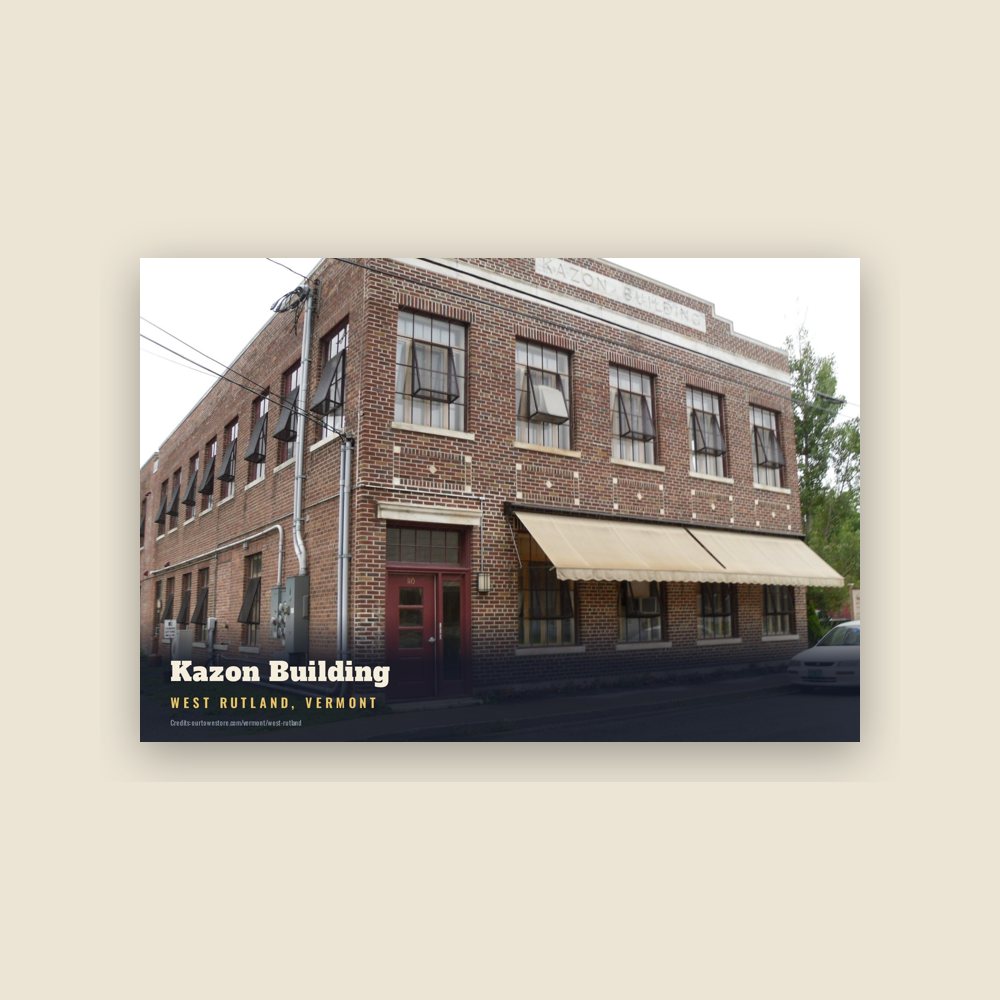 West Rutland Kazon Building Postcard