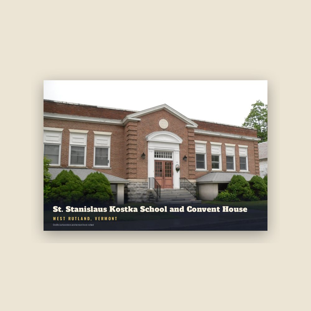 West Rutland St. Stanislaus Kostka School and Convent House Postcard