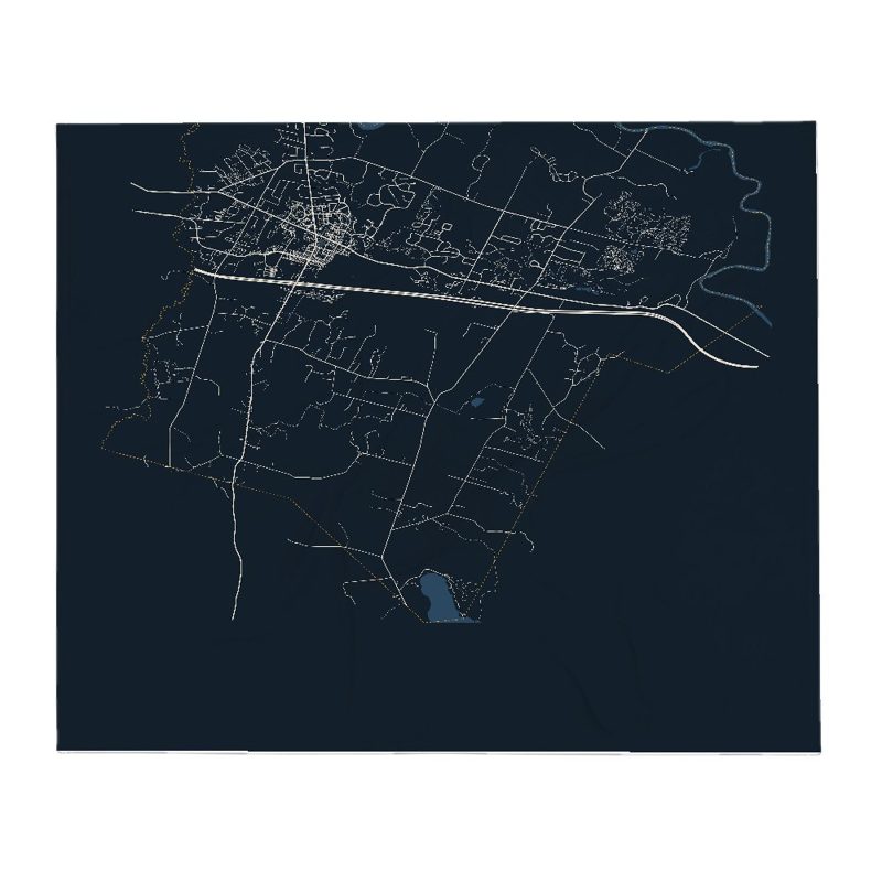 Williston Street Map Throw Blanket