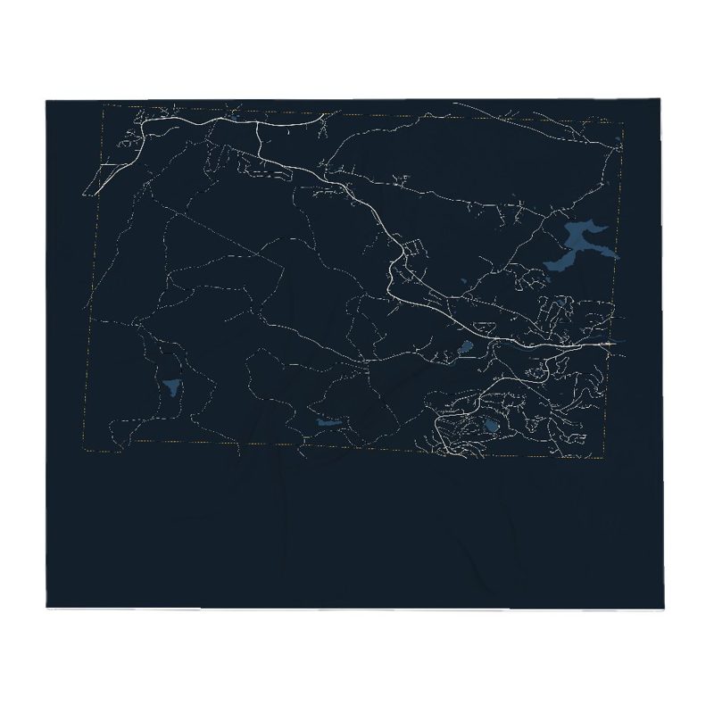 Winhall Street Map Throw Blanket