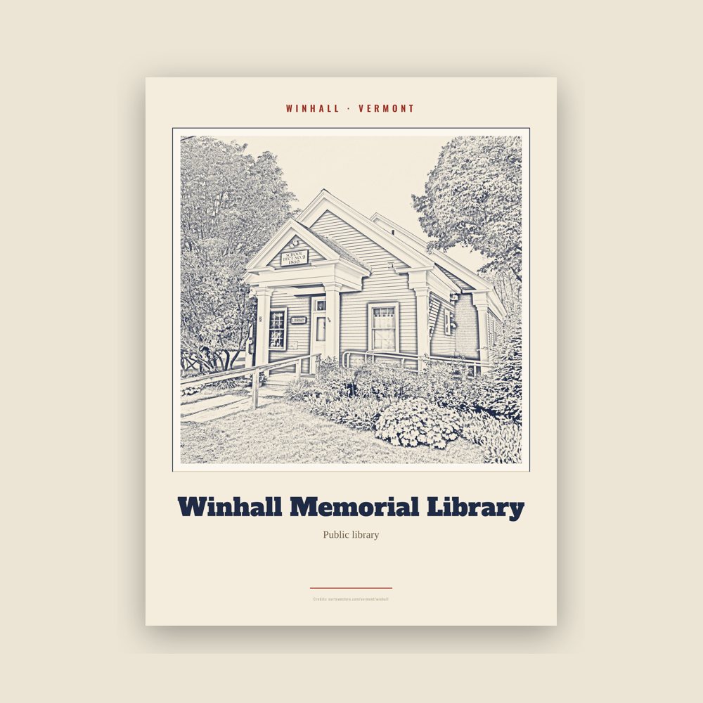 Winhall Winhall Memorial Library Landmark Print