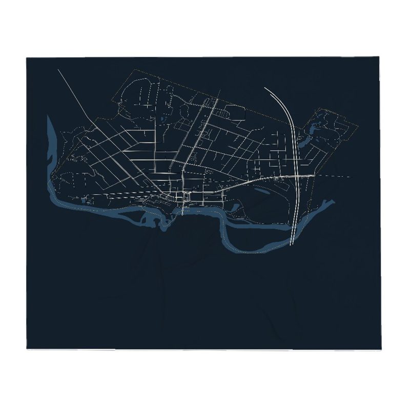 Winooski Street Map Throw Blanket