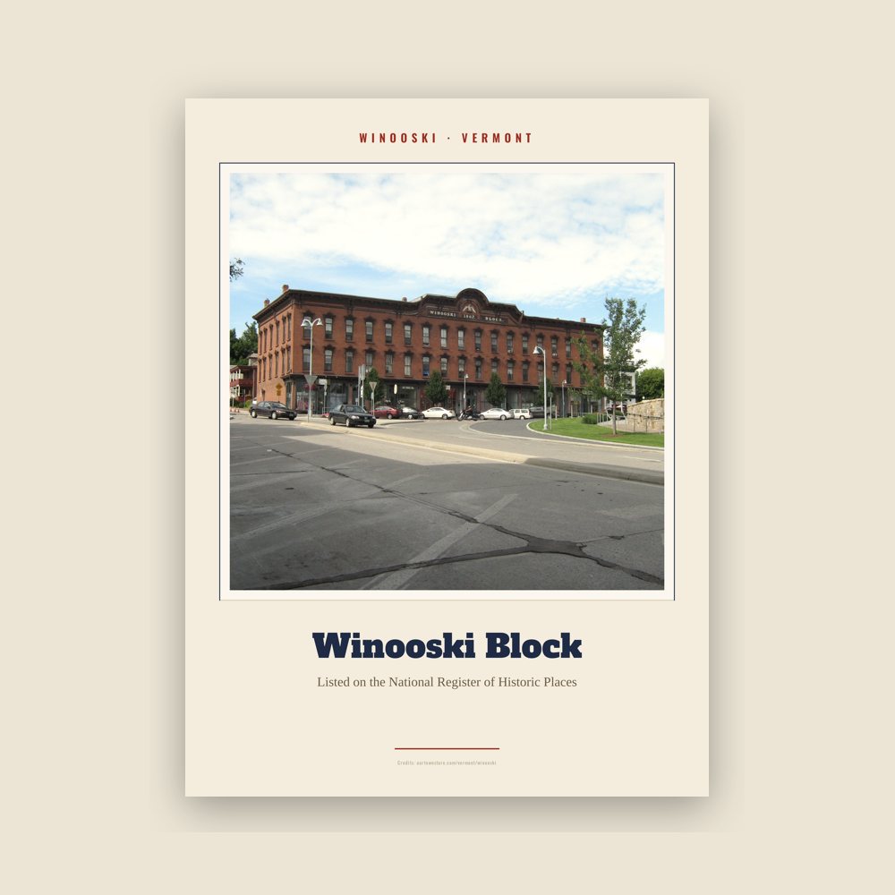 Winooski Winooski Block Landmark Print