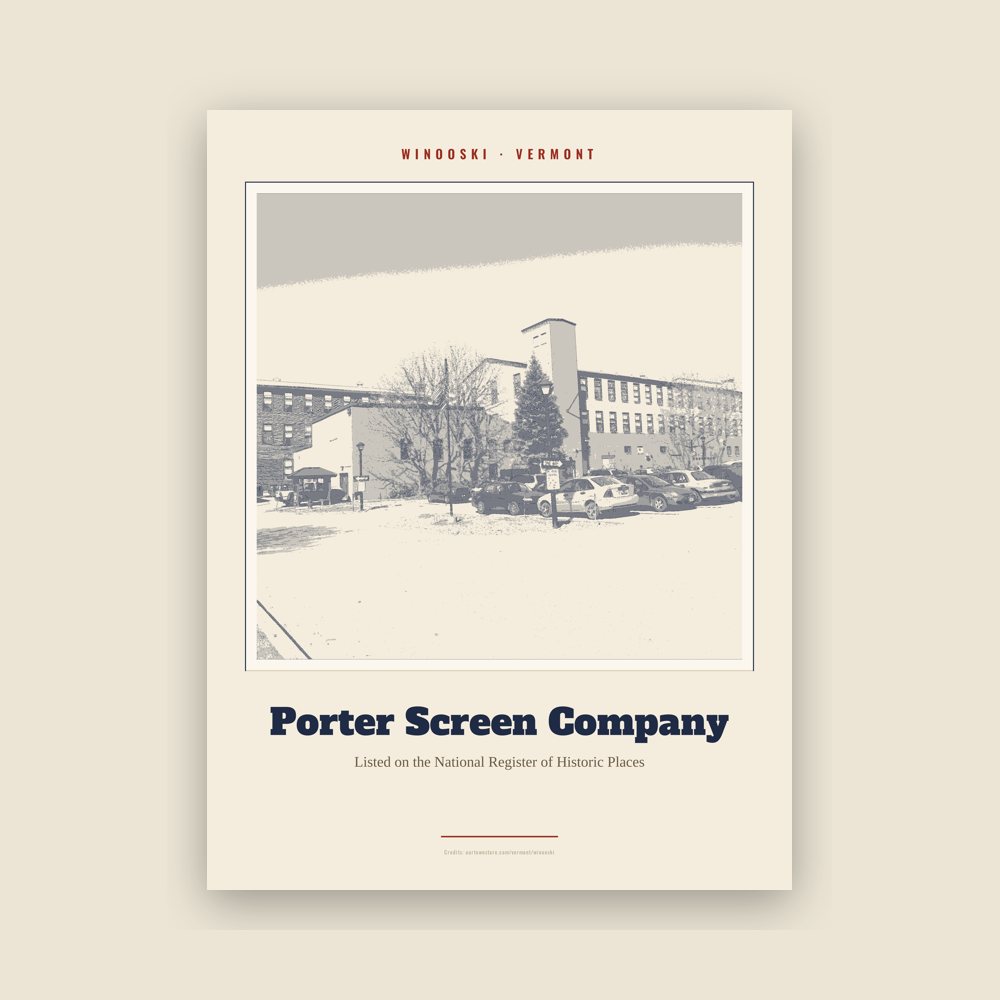 Winooski Porter Screen Company Landmark Print