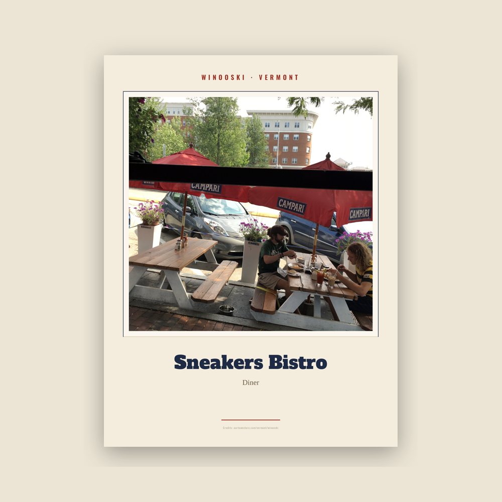 Winooski Sneakers Bistro Landmark Print