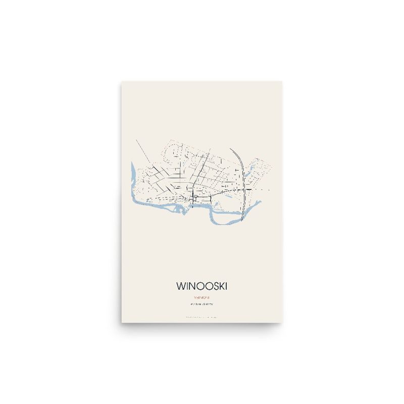 Winooski Street Map Poster · Linen