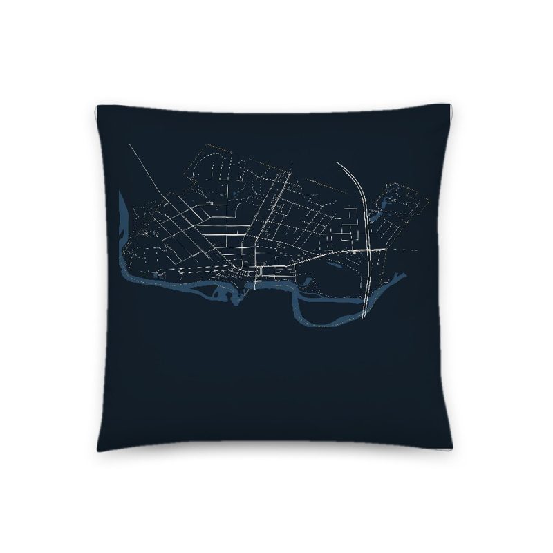 Winooski Map Throw Pillow