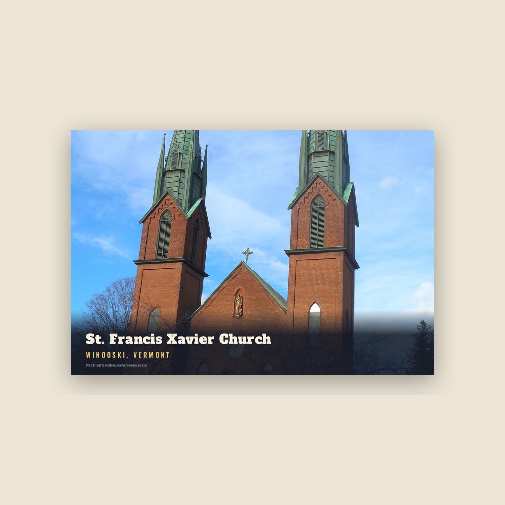 Winooski St. Francis Xavier Church Postcard