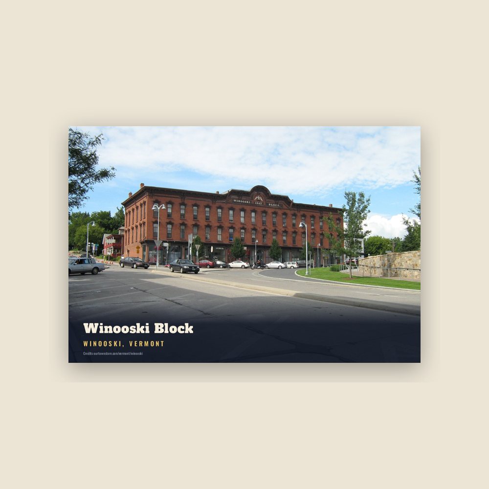 Winooski Winooski Block Postcard