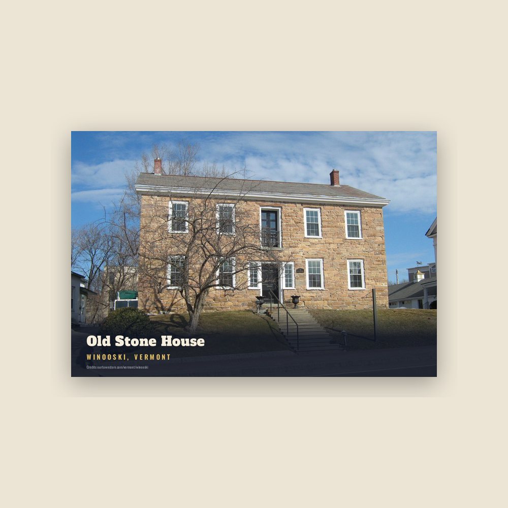 Winooski Old Stone House Postcard