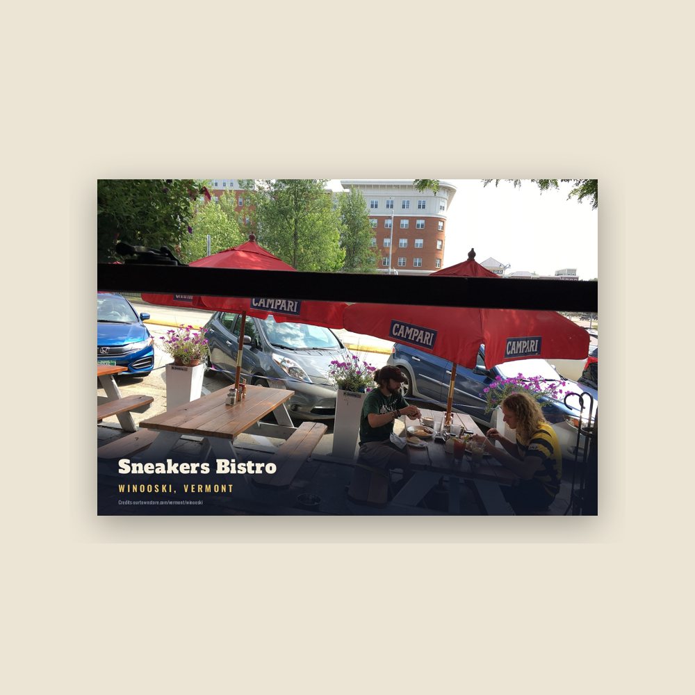 Winooski Sneakers Bistro Postcard
