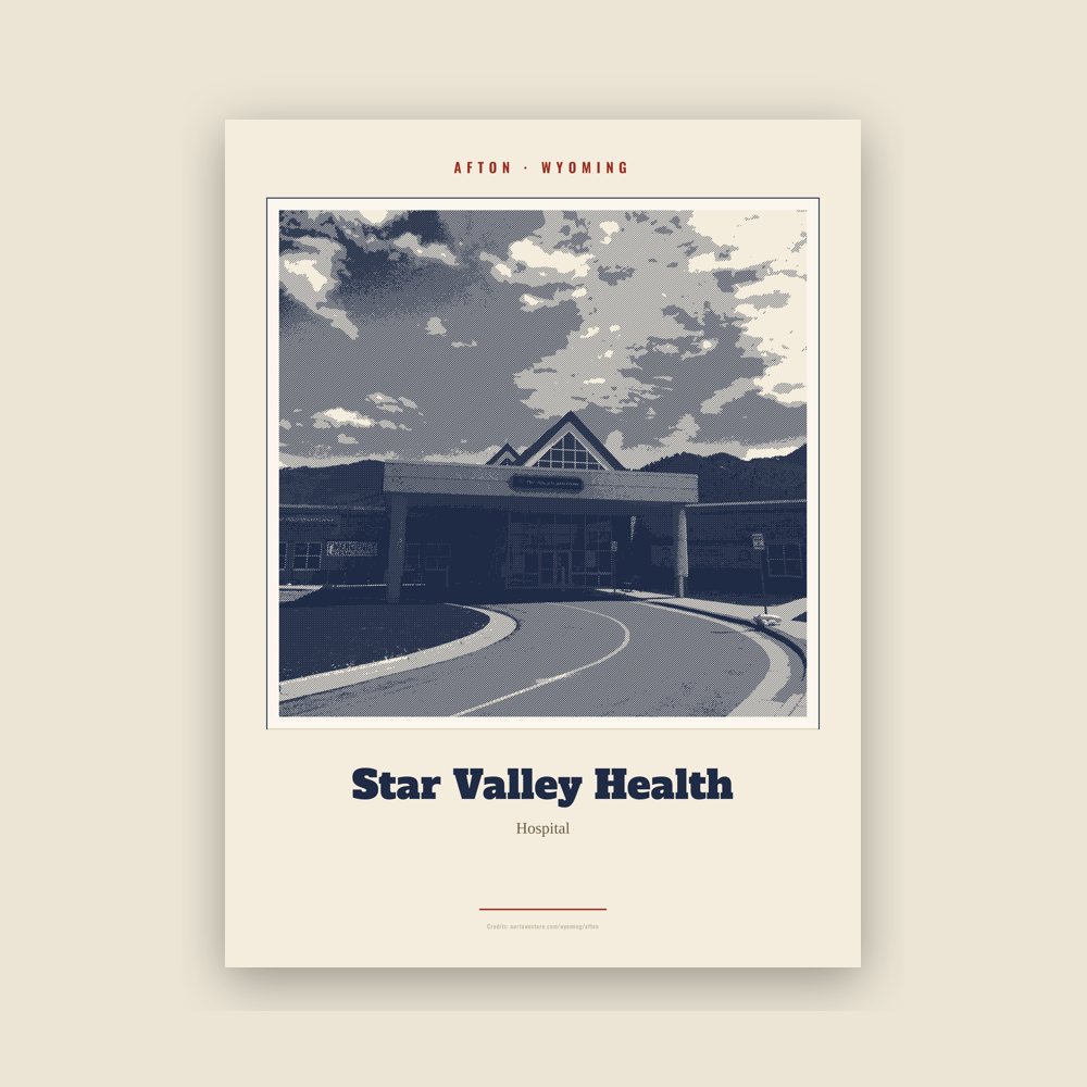 Afton Star Valley Health Landmark Print