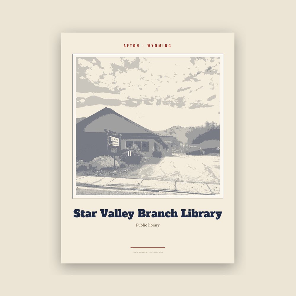 Afton Star Valley Branch Library Landmark Print
